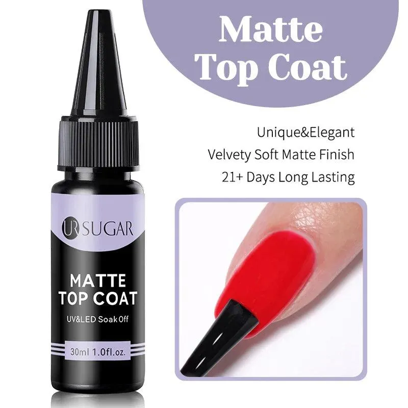 Professional Gel Polish Kit: Salon-Quality Matte Finish & No Wipe Top Coat
