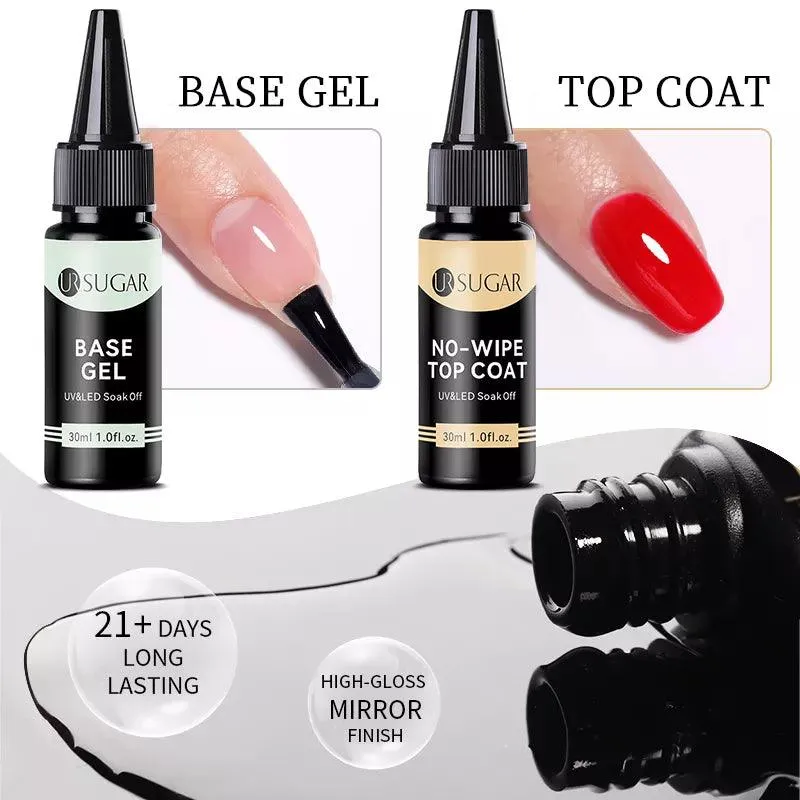 Professional Gel Polish Kit: Salon-Quality Matte Finish & No Wipe Top Coat