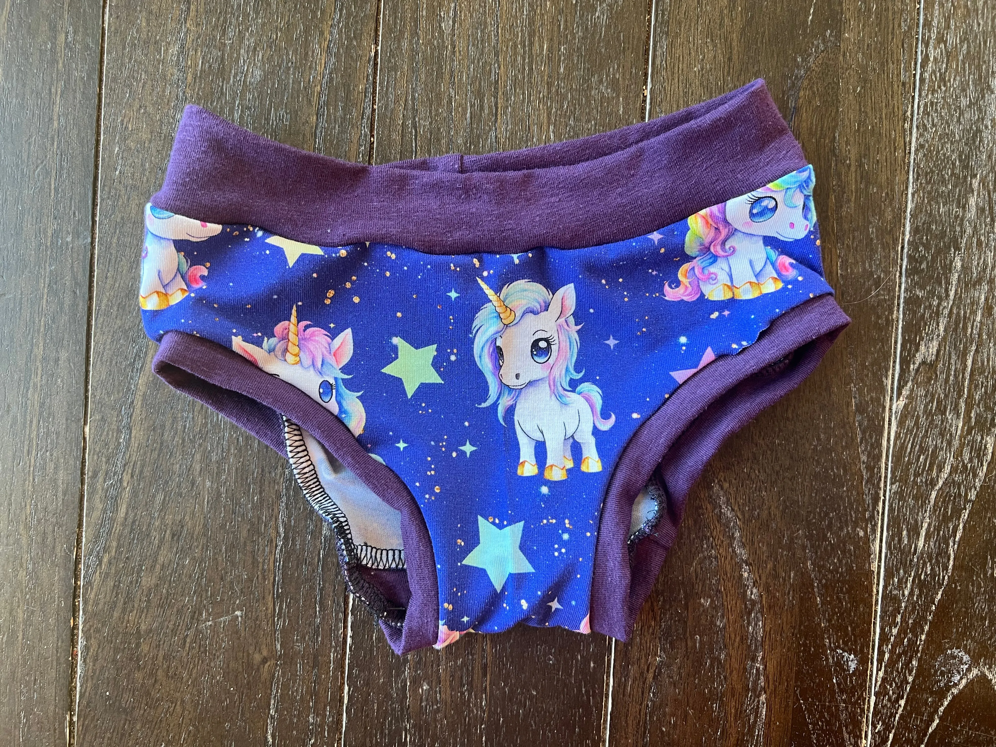 Rainbow Unicorn  size 4 Bamboo underwear