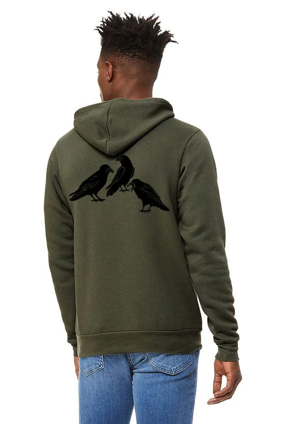 Ravens Chat Raven - Pullover Military Green Hoodie