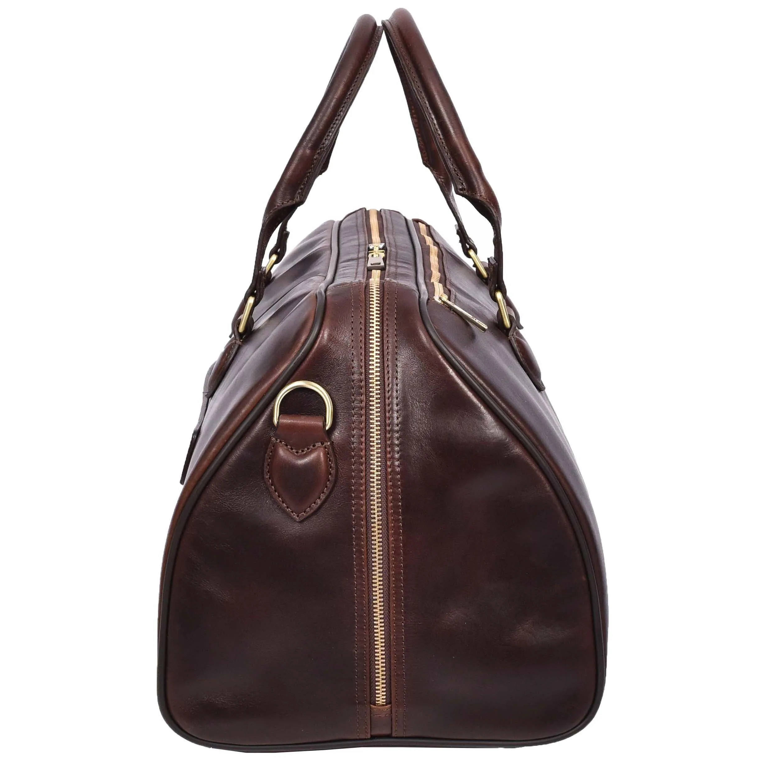Real Leather Holdall Weekend Carry-on Cabin Size Travel Duffle Bag Cornwall Brown