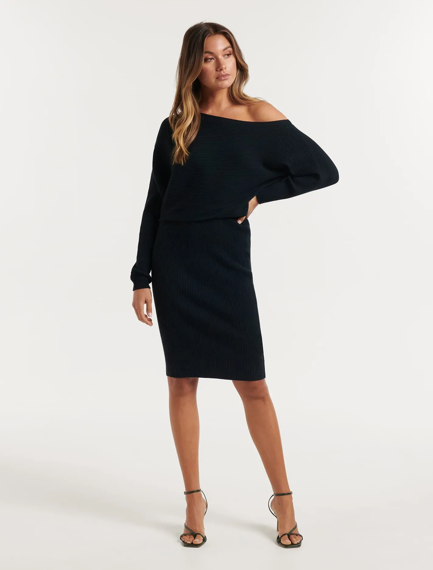 Reign Off The Shoulder Knit Dress