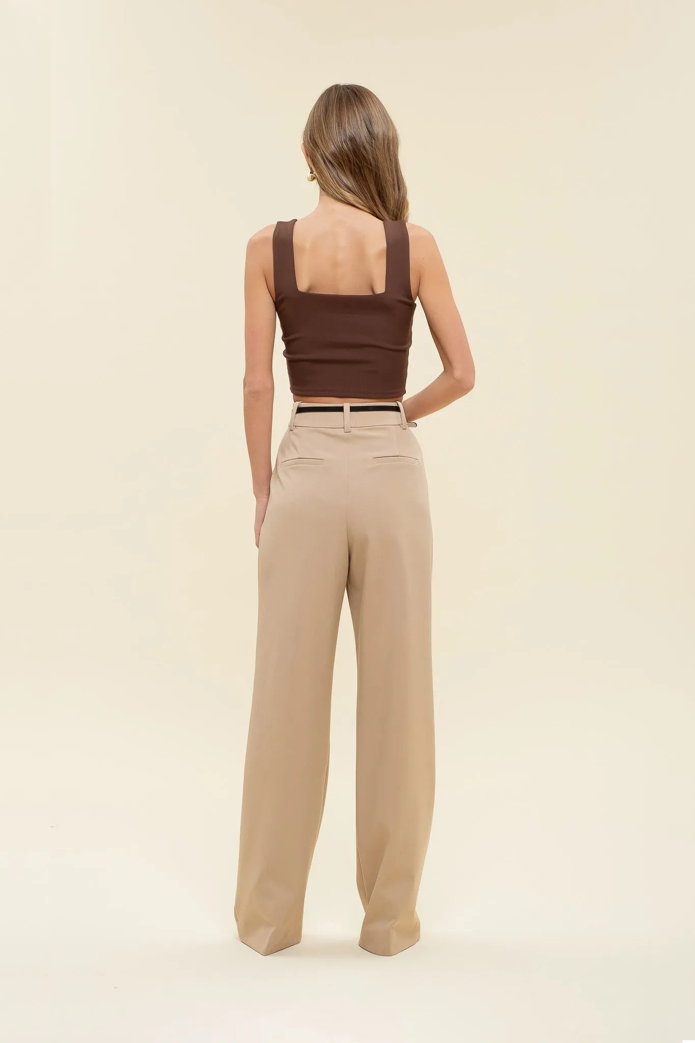 REVERISBLE SQUARE NECK CROPPED KNIT TANK