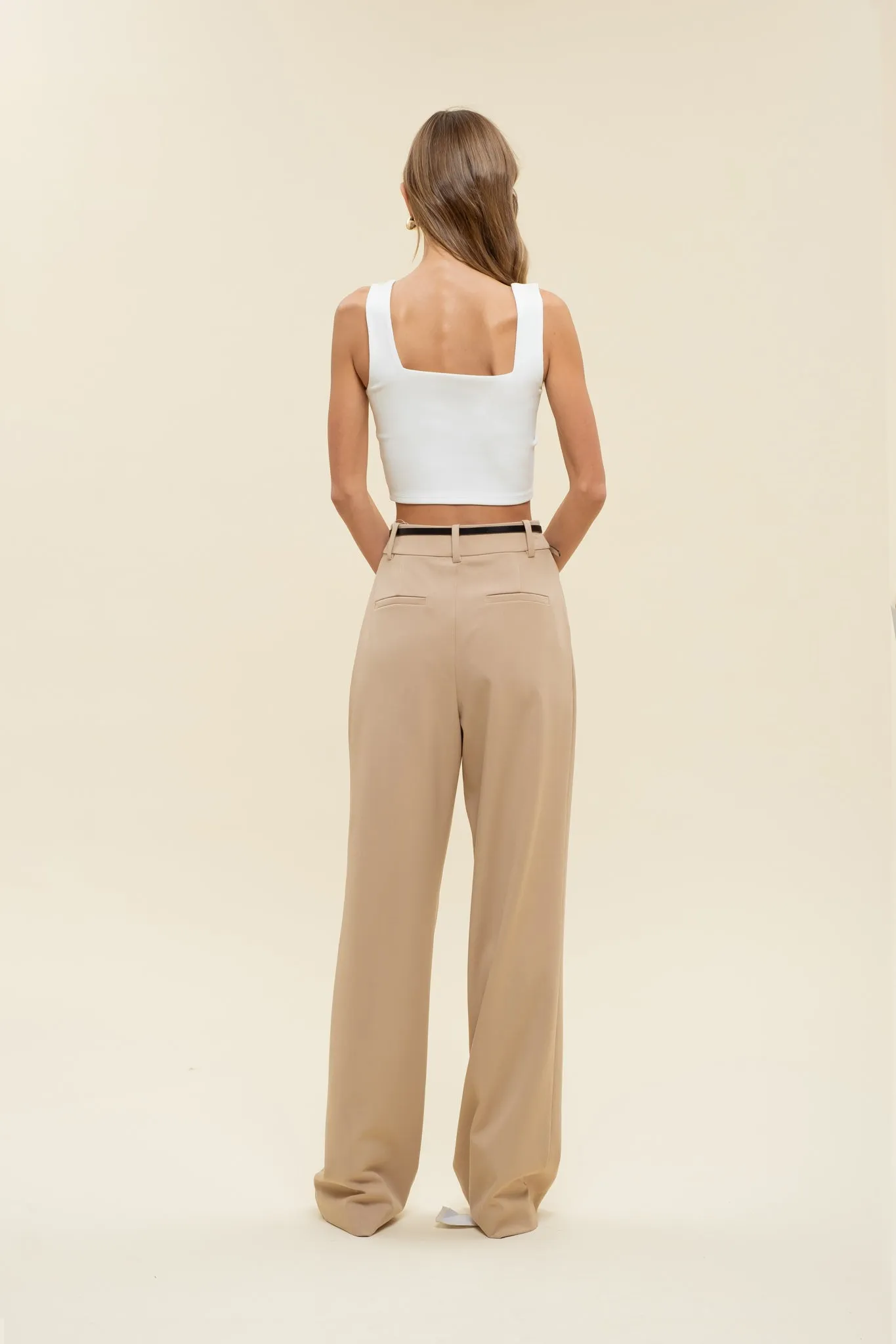 REVERISBLE SQUARE NECK CROPPED KNIT TANK