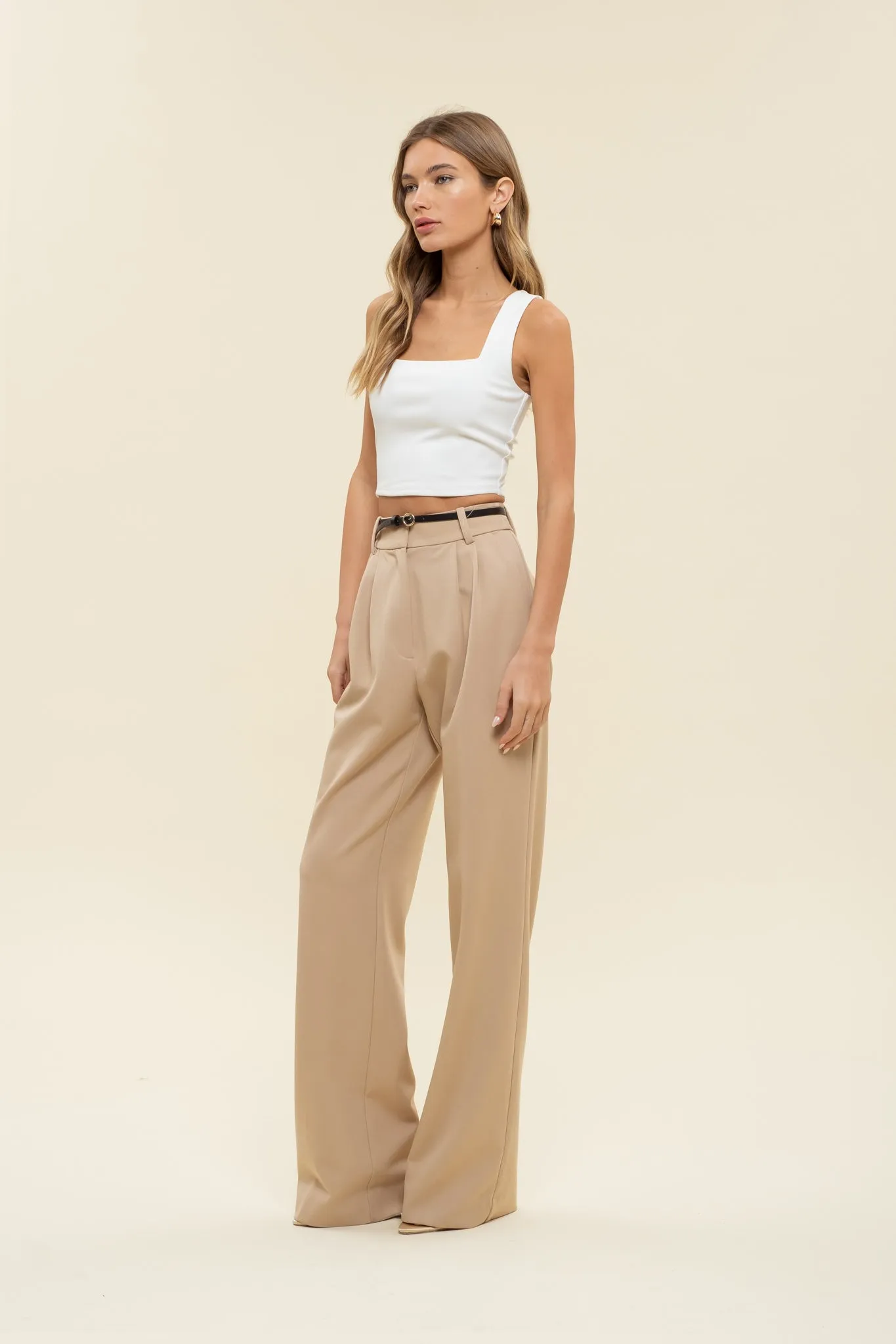 REVERISBLE SQUARE NECK CROPPED KNIT TANK