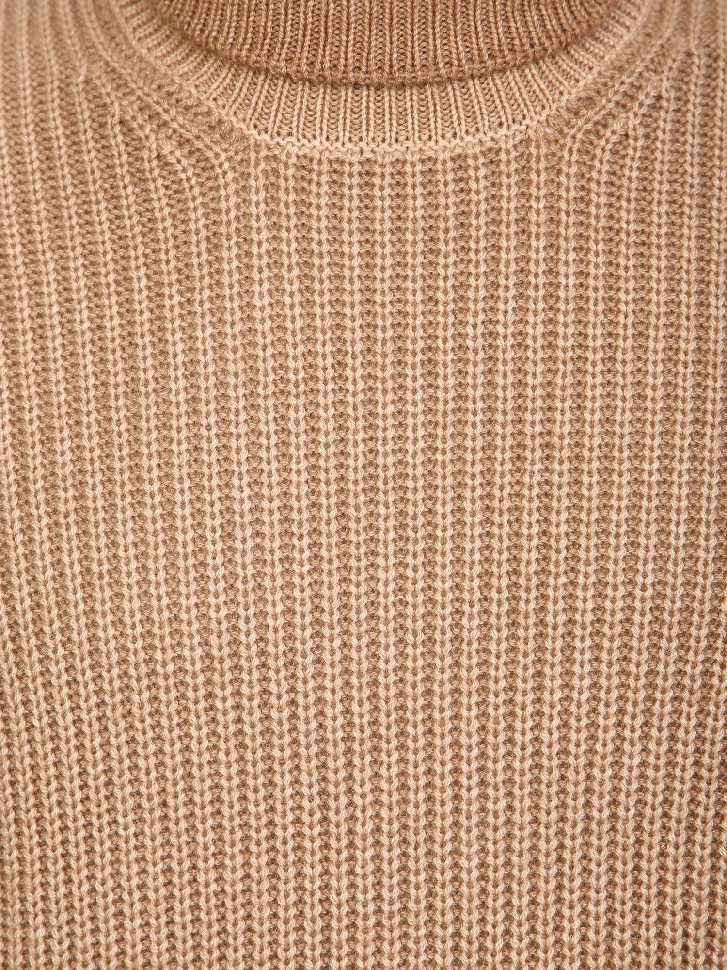 Ribbed cashmere pullover camel