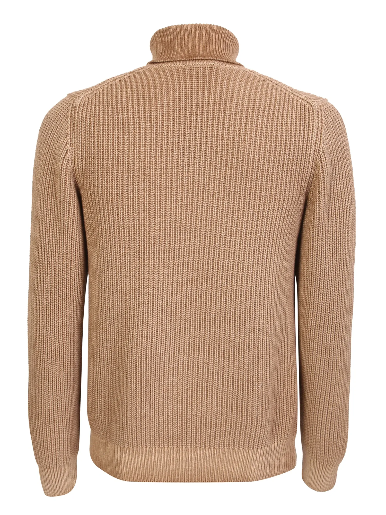 Ribbed cashmere pullover camel