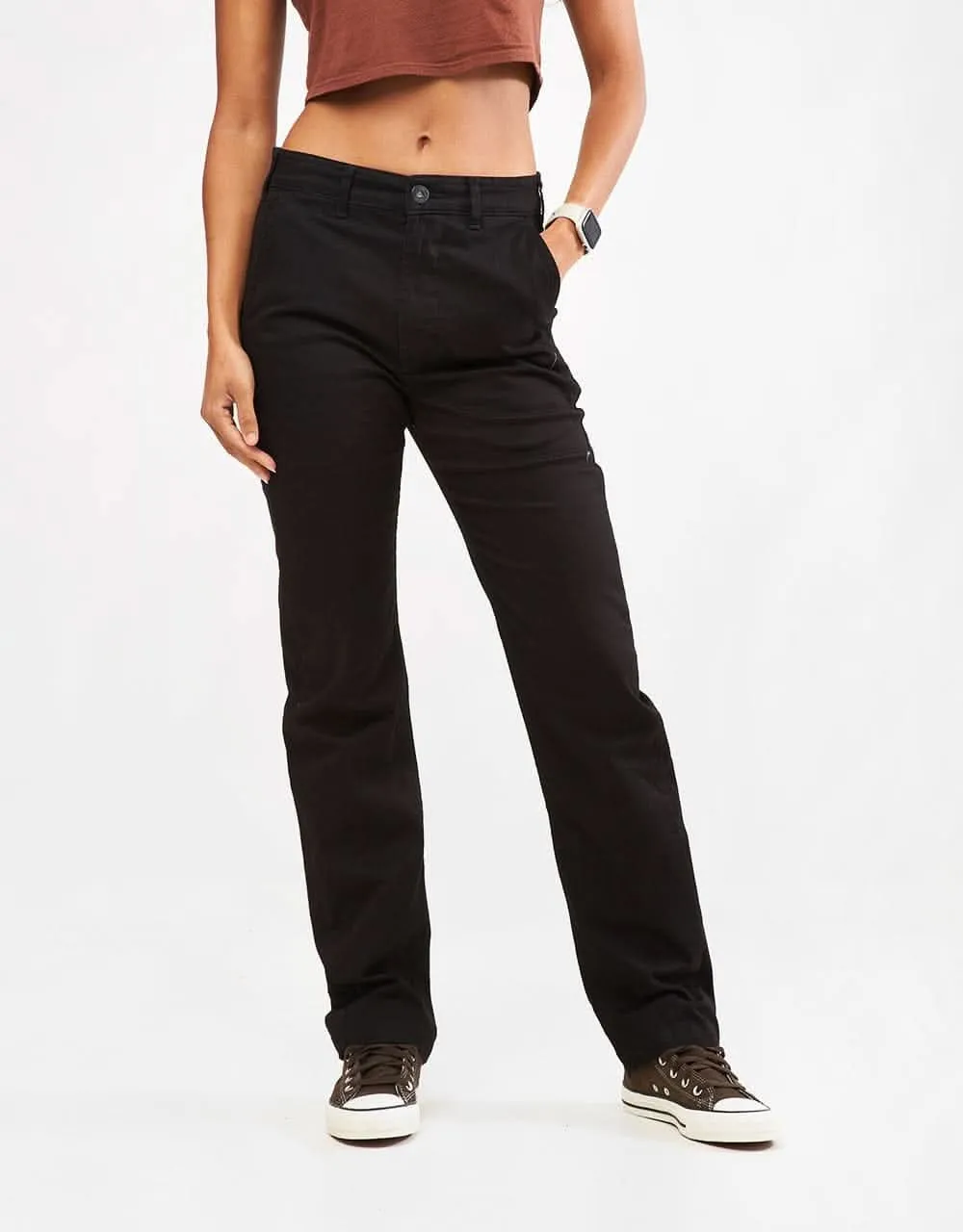 Route One Premium Relaxed Fit Chinos - Black