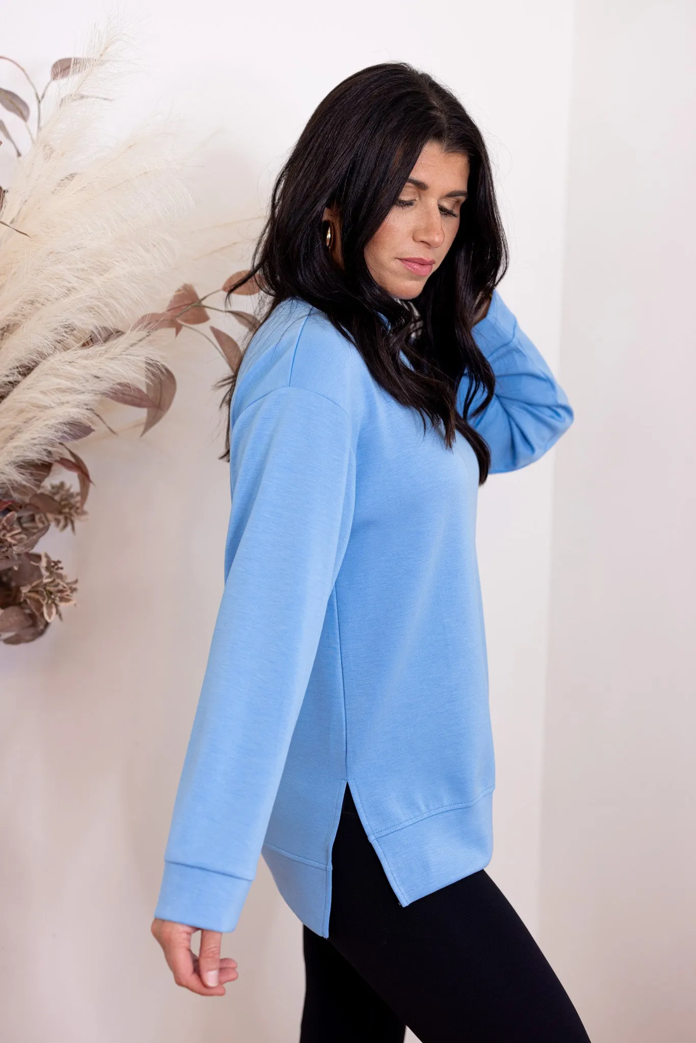 Scuba Knit Perfection Blue Top