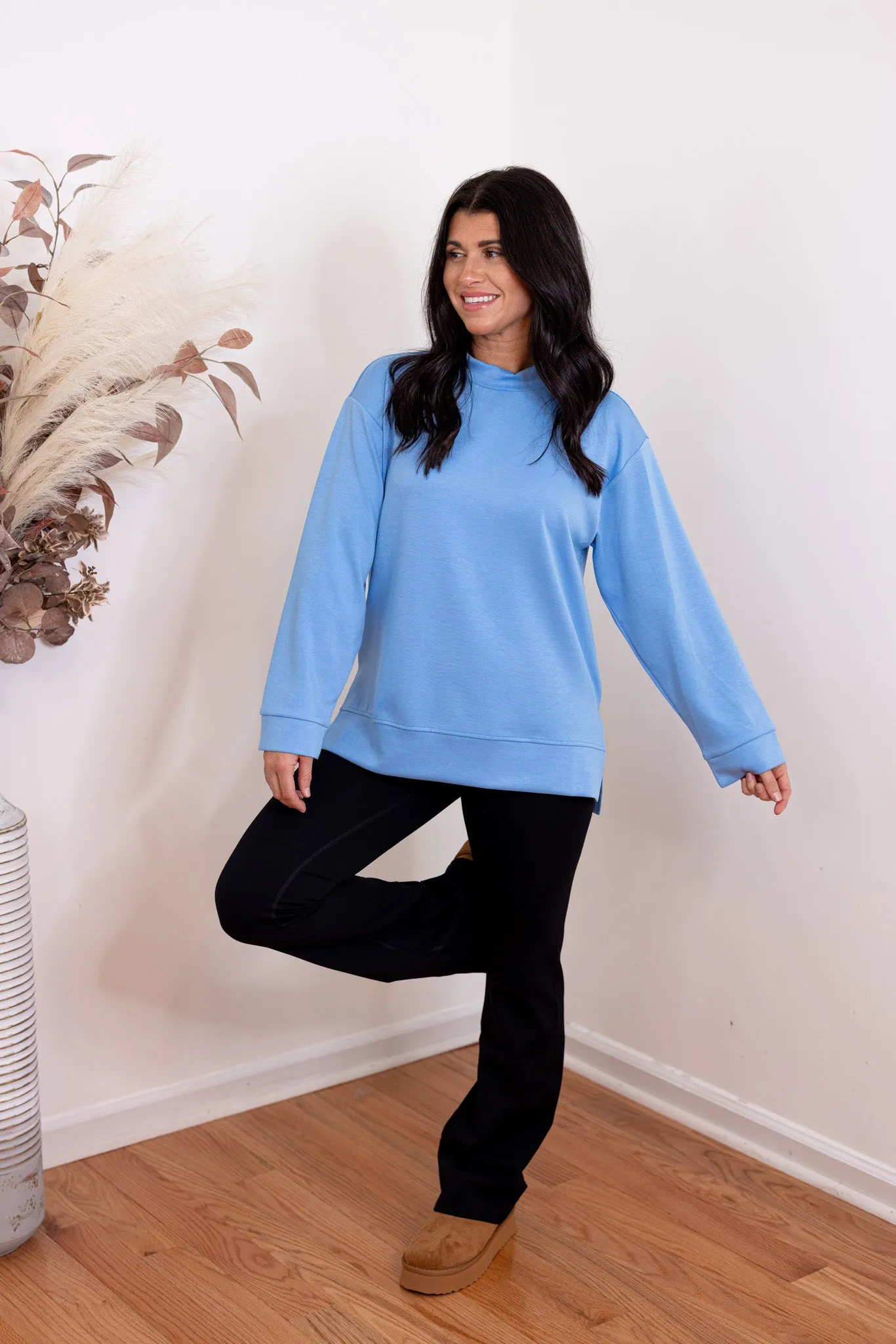 Scuba Knit Perfection Blue Top