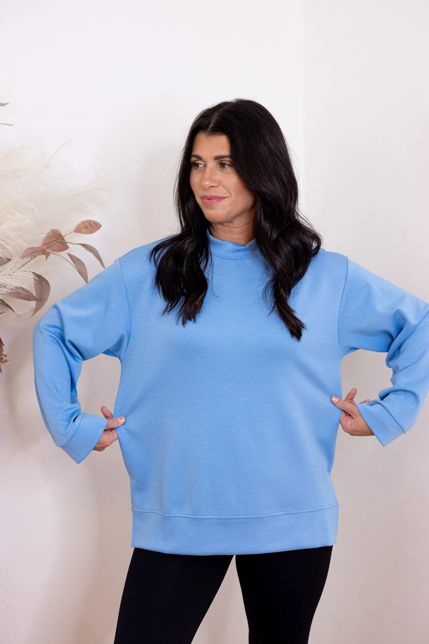 Scuba Knit Perfection Blue Top
