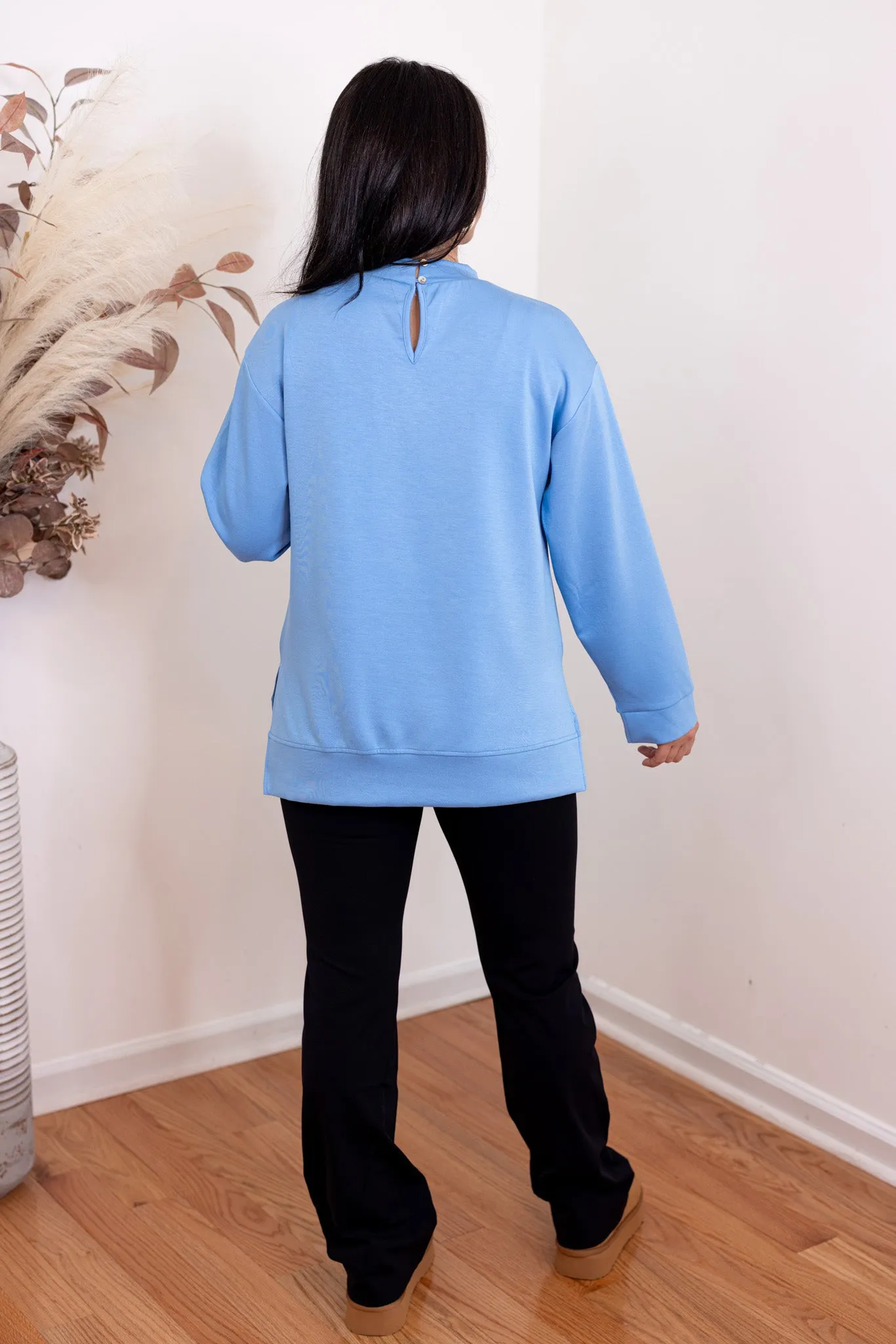Scuba Knit Perfection Blue Top