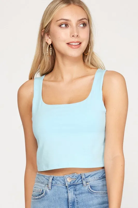 Shelbi Stretch Knit Crop Top