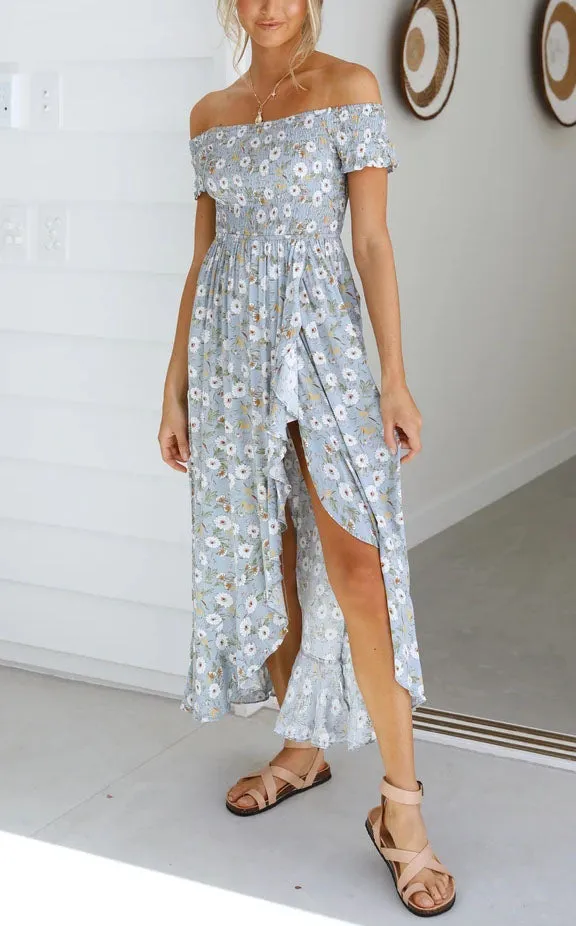 Smocked Off Shoulder Dress