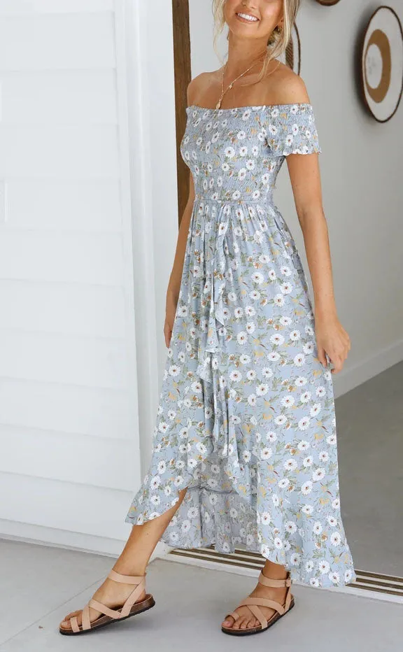 Smocked Off Shoulder Dress