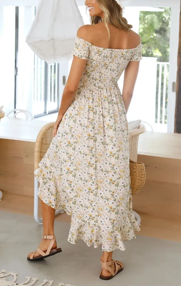 Smocked Off Shoulder Dress