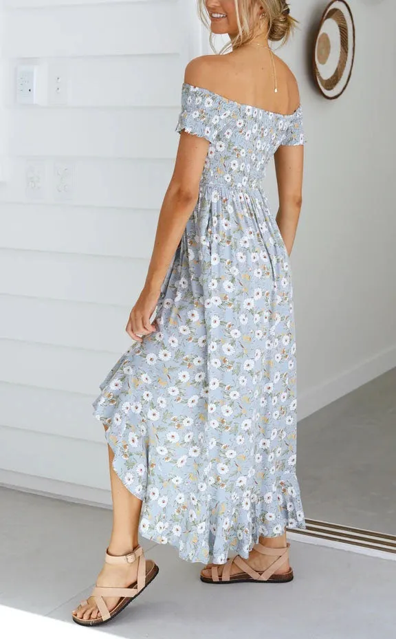 Smocked Off Shoulder Dress