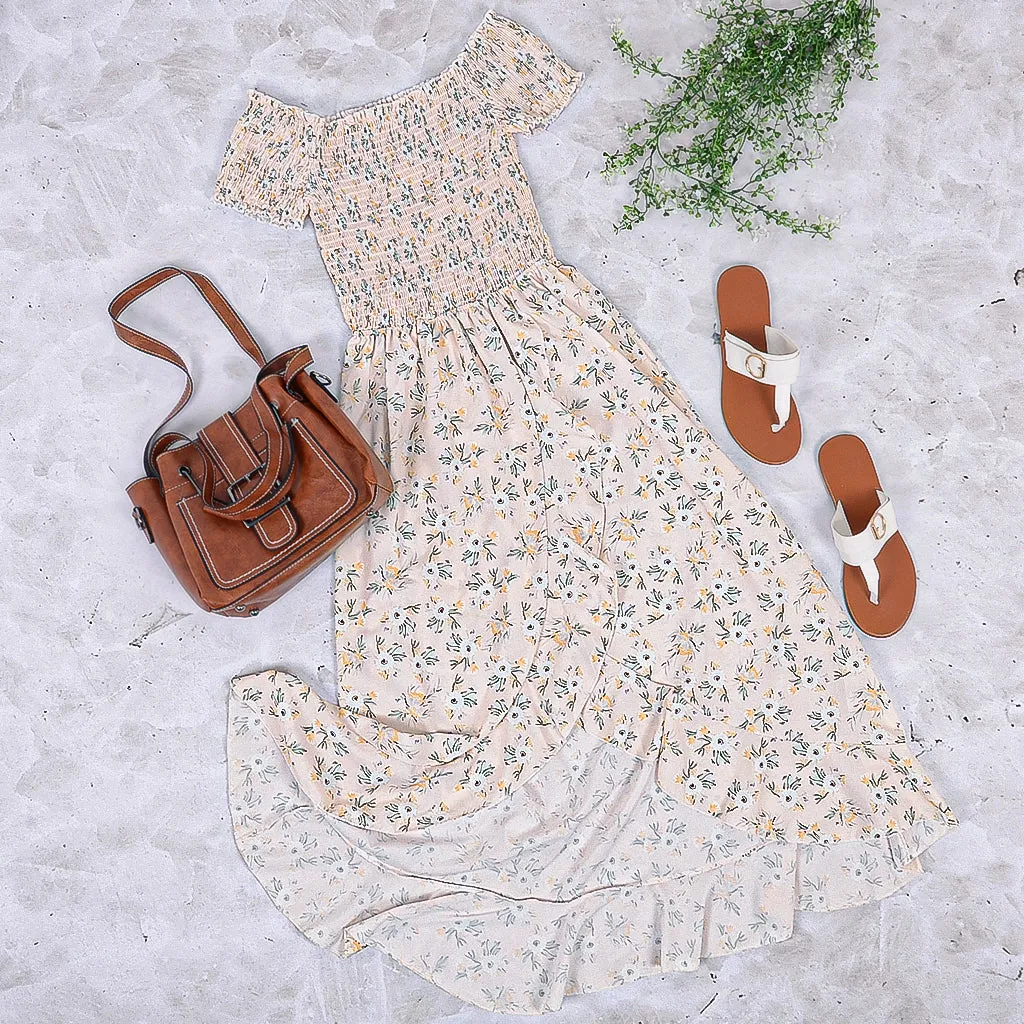 Smocked Off Shoulder Dress