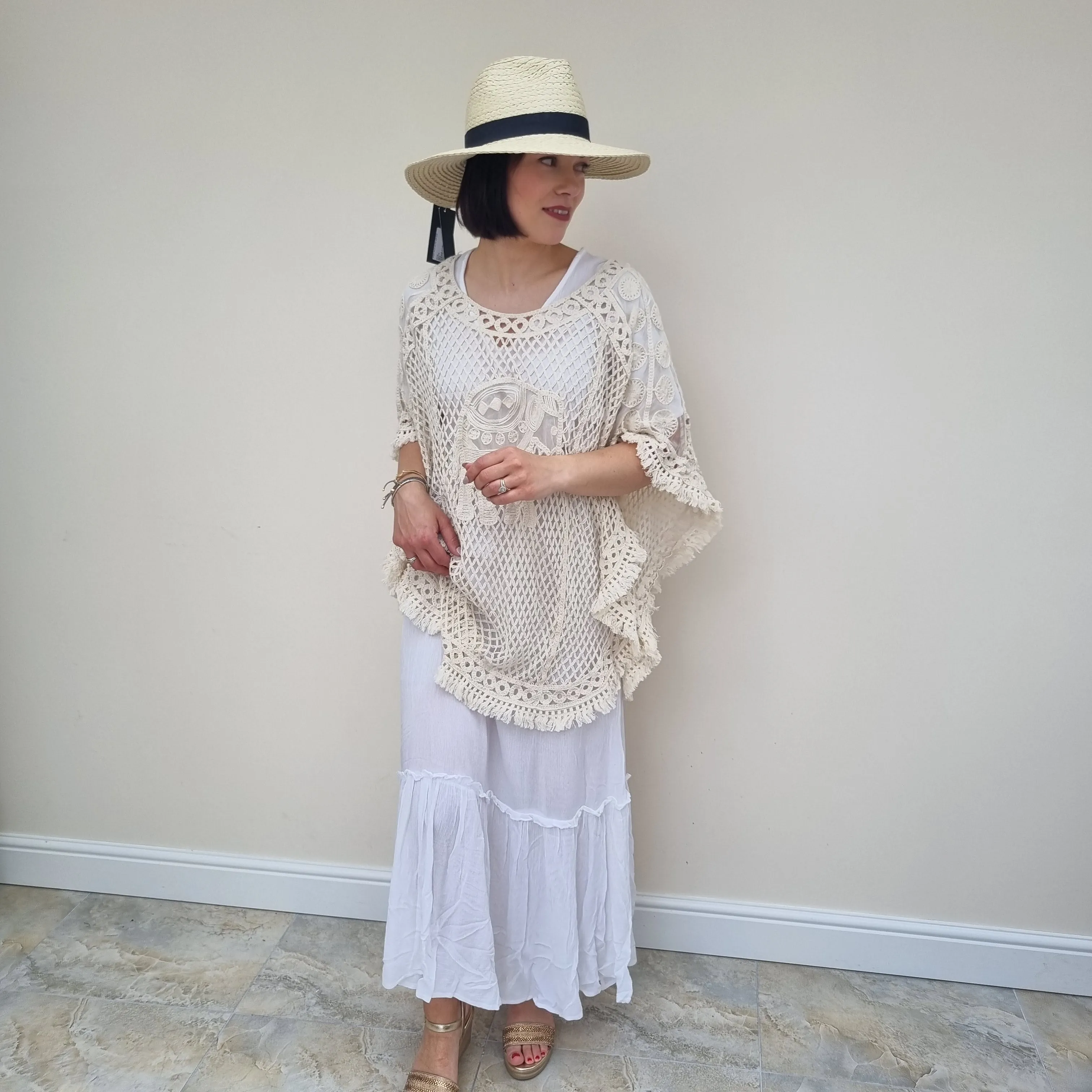 South Beach V neck tiered maxi dress