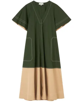 Spliced Nina V Neck Dress