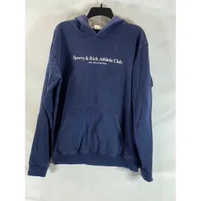 SPORTY & RICH Athletic Club Women's Navy Logo Pullover Hoodie SZ M
