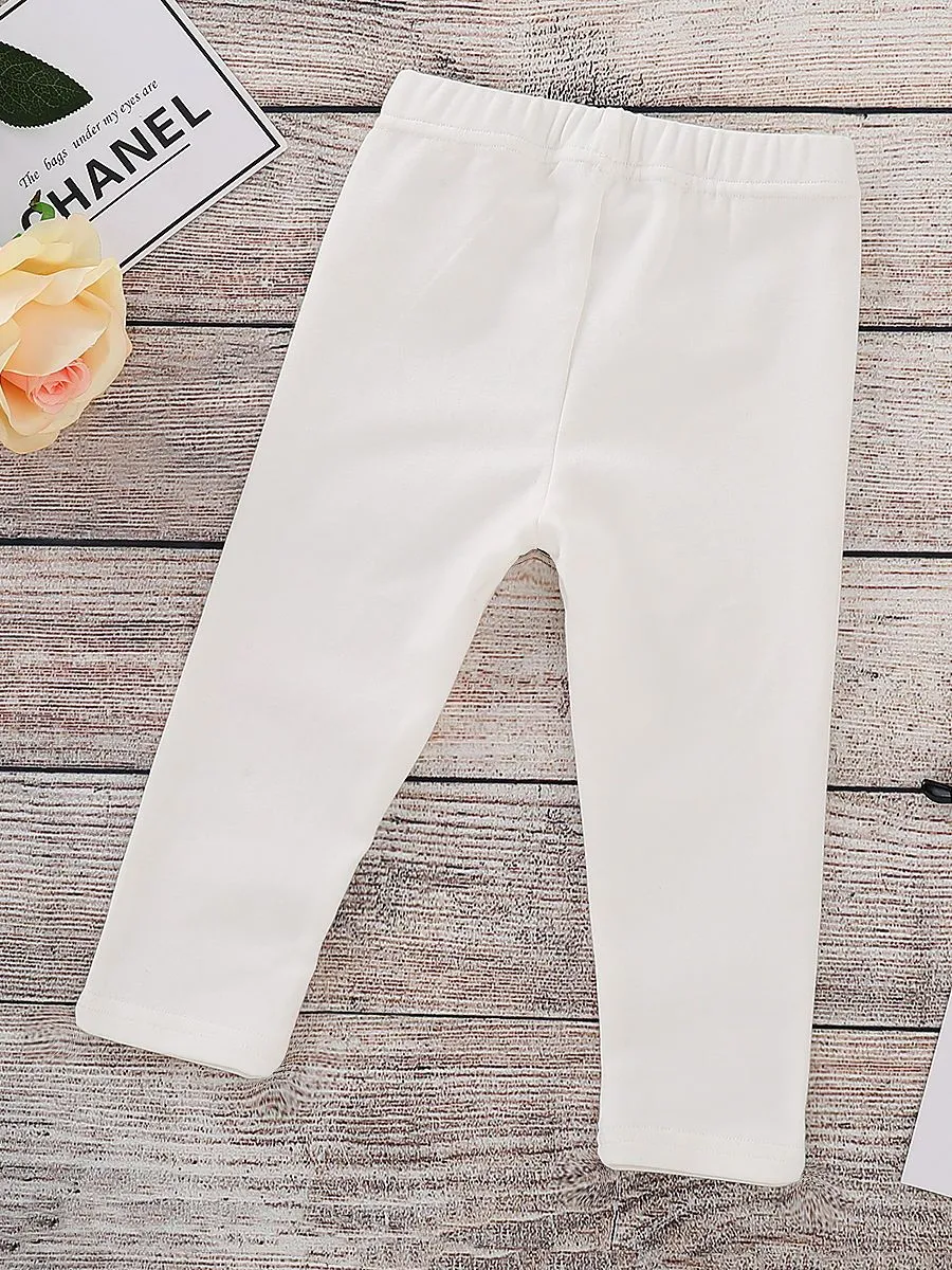 Spring Toddler Girls Footless Flower Butterfly Print Trousers