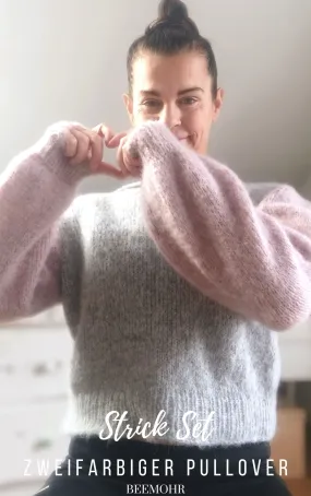 STRICK-SET 2 - Farbiger Pullover aus weichem Alpaca Silver von Katia