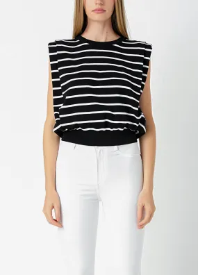 Stripe Sleeveless Knit Top