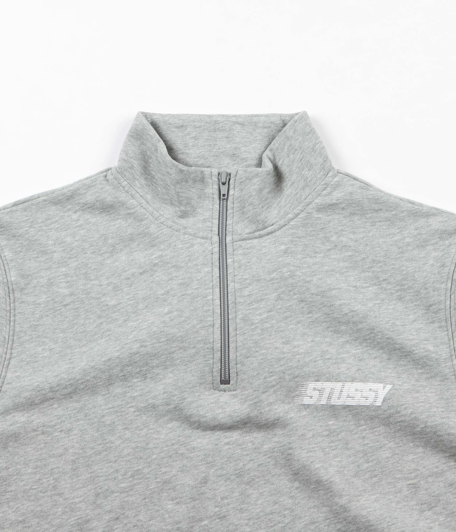 Stussy Nylon Panel Mockneck Sweatshirt - Grey Heather