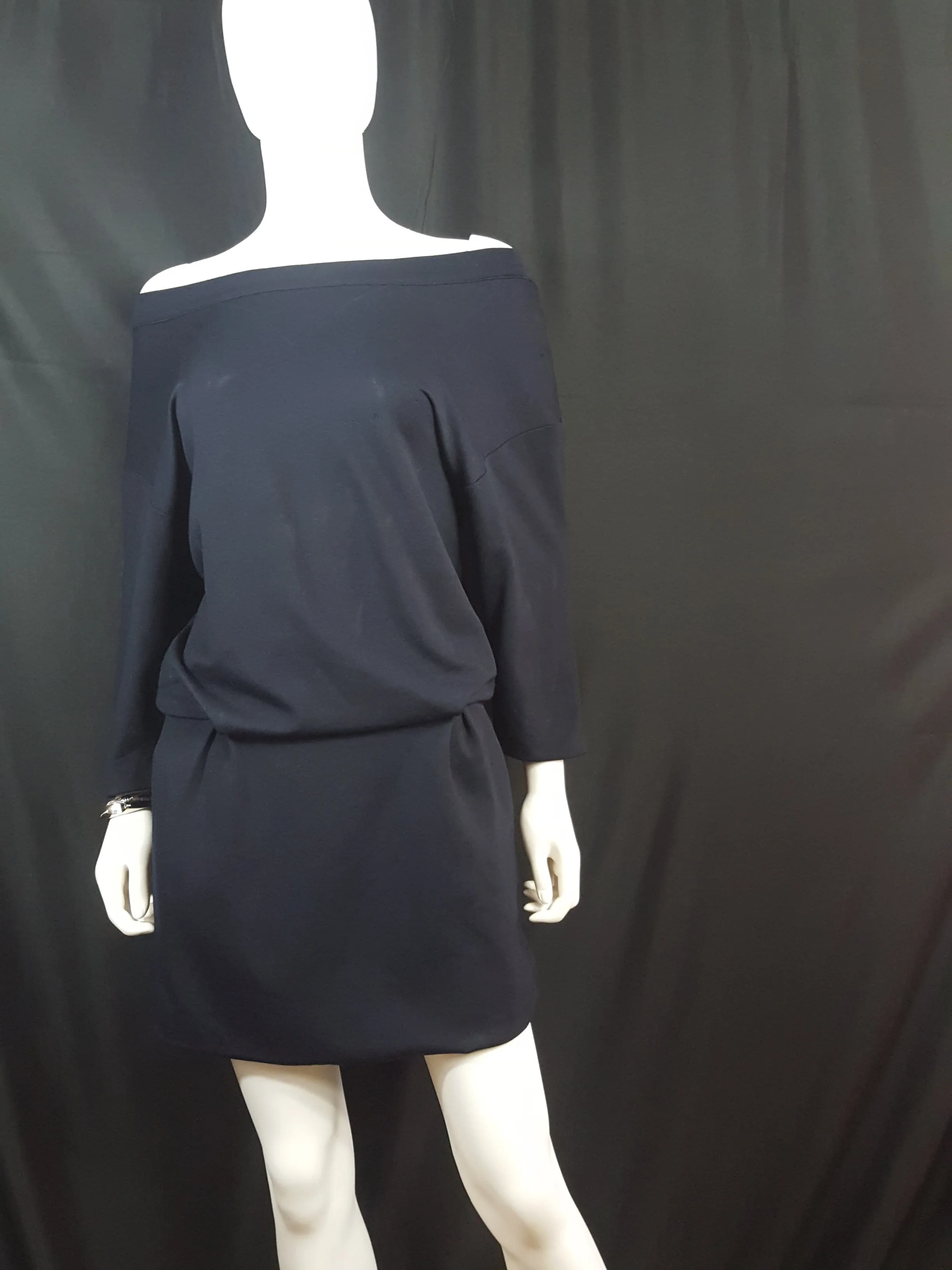 Thakoon  Off the Shoulder Knit Casual Dress Navy size 2