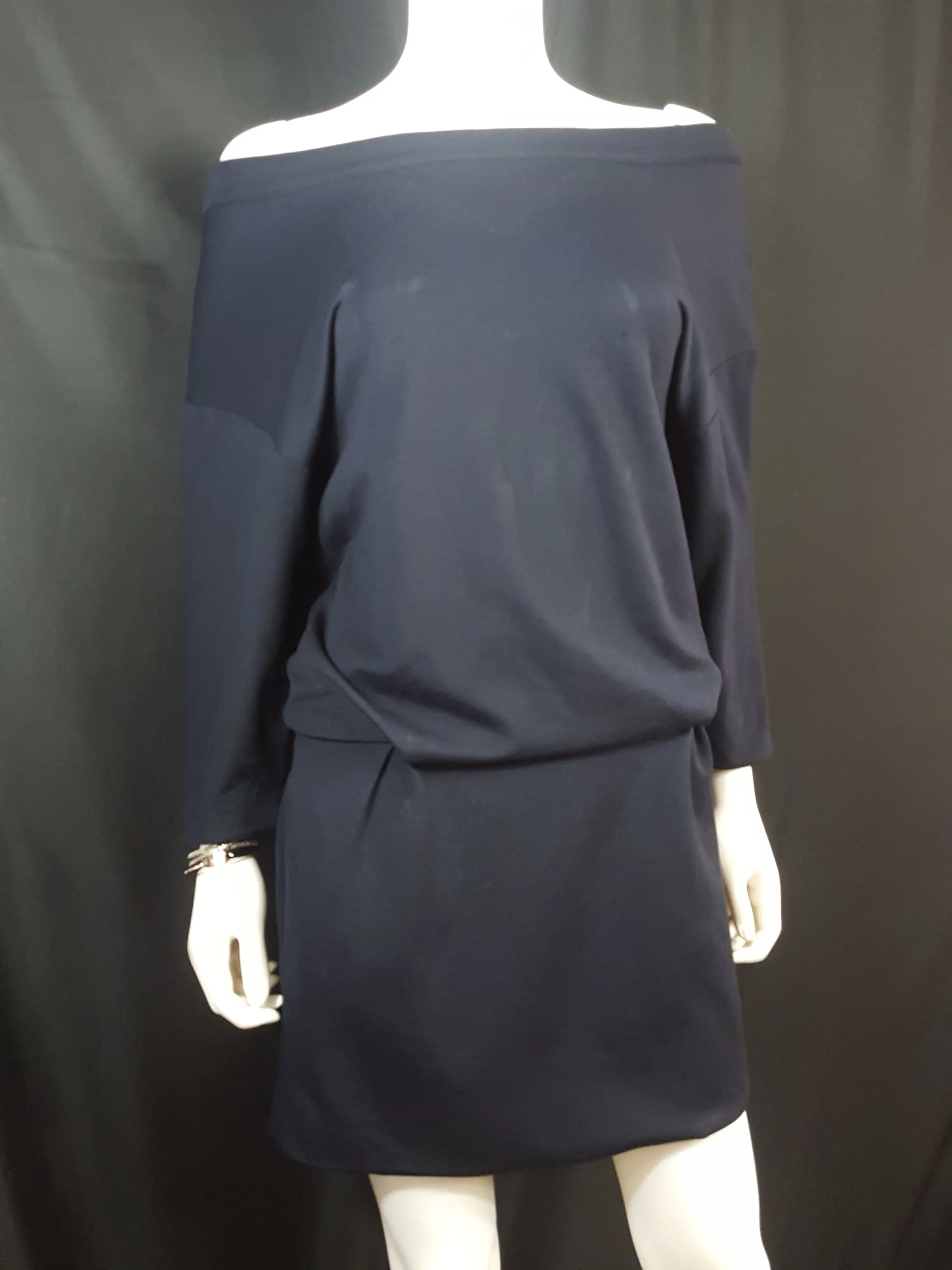 Thakoon  Off the Shoulder Knit Casual Dress Navy size 2