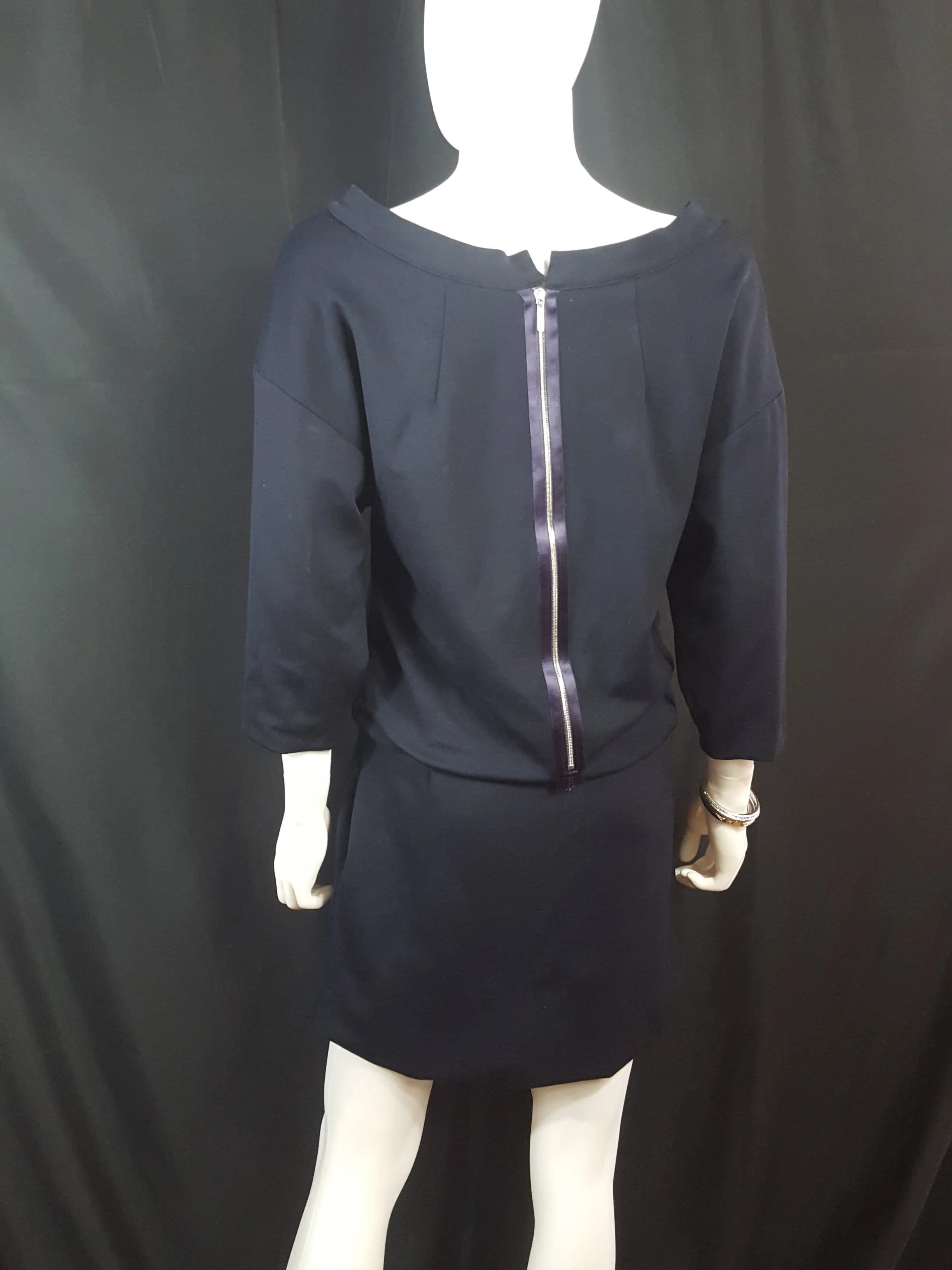 Thakoon  Off the Shoulder Knit Casual Dress Navy size 2