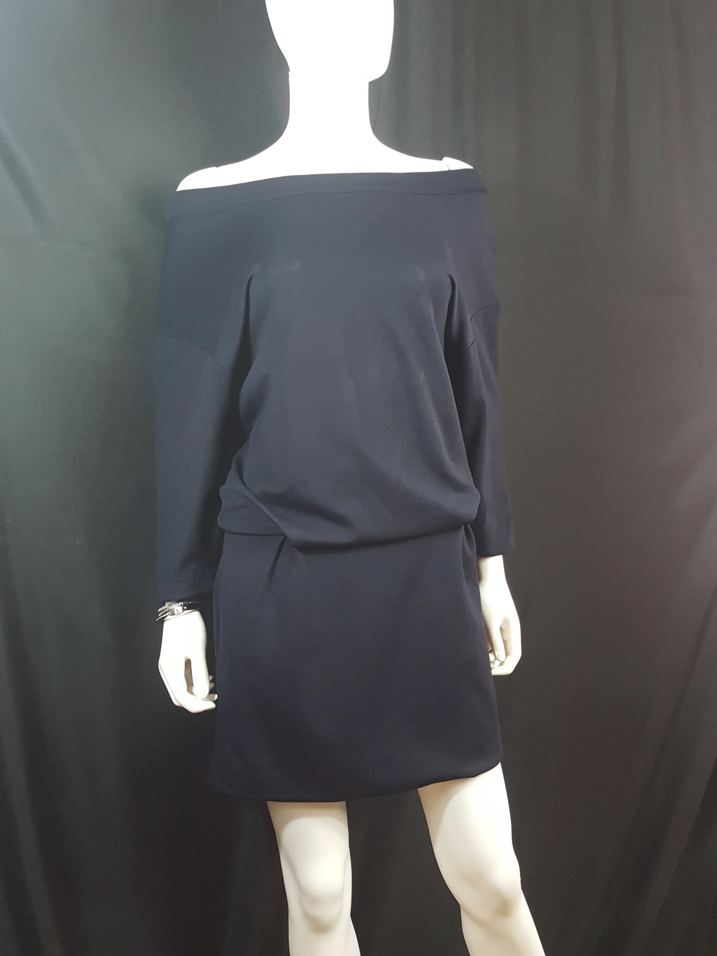 Thakoon  Off the Shoulder Knit Casual Dress Navy size 2