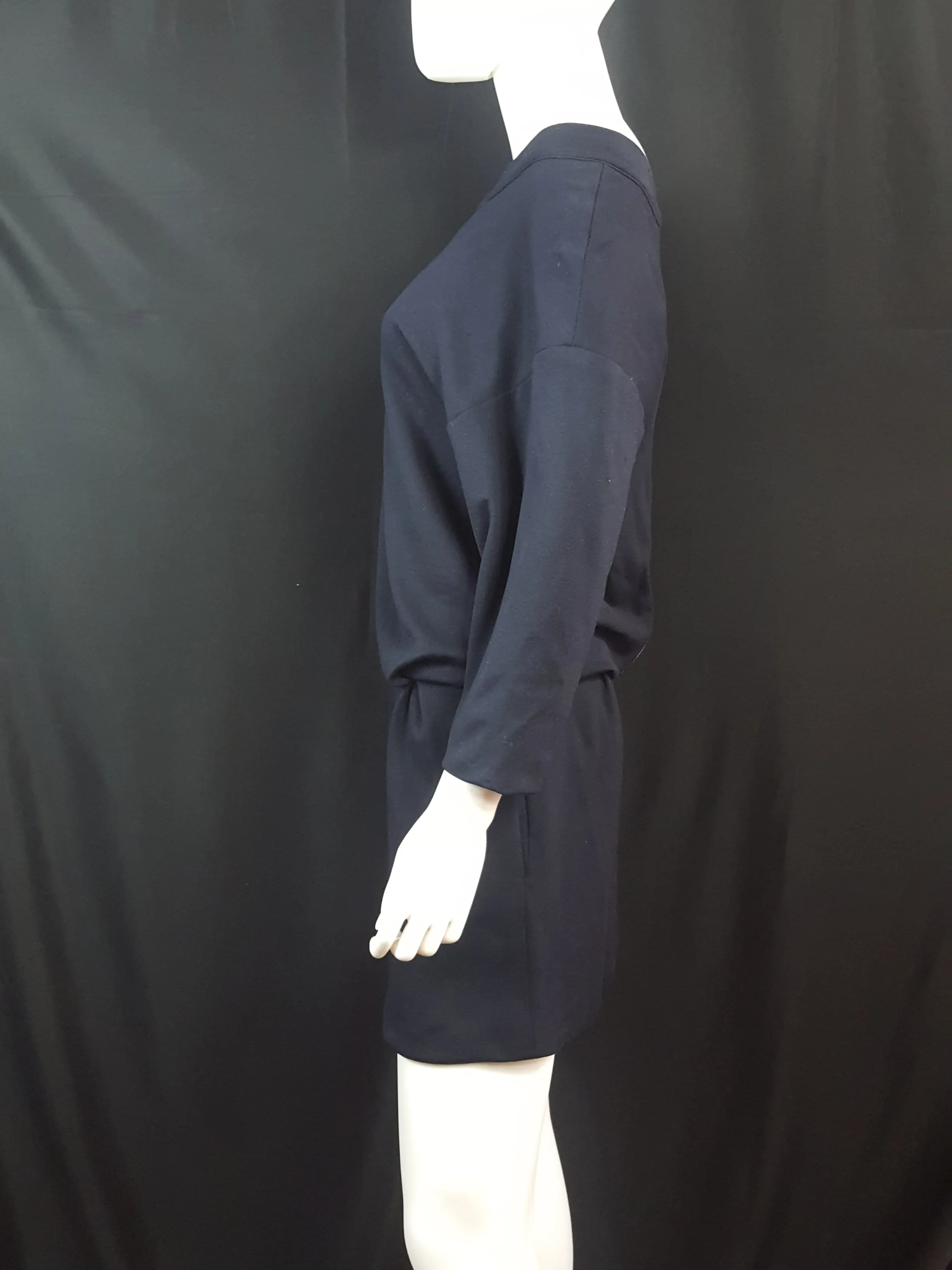 Thakoon  Off the Shoulder Knit Casual Dress Navy size 2