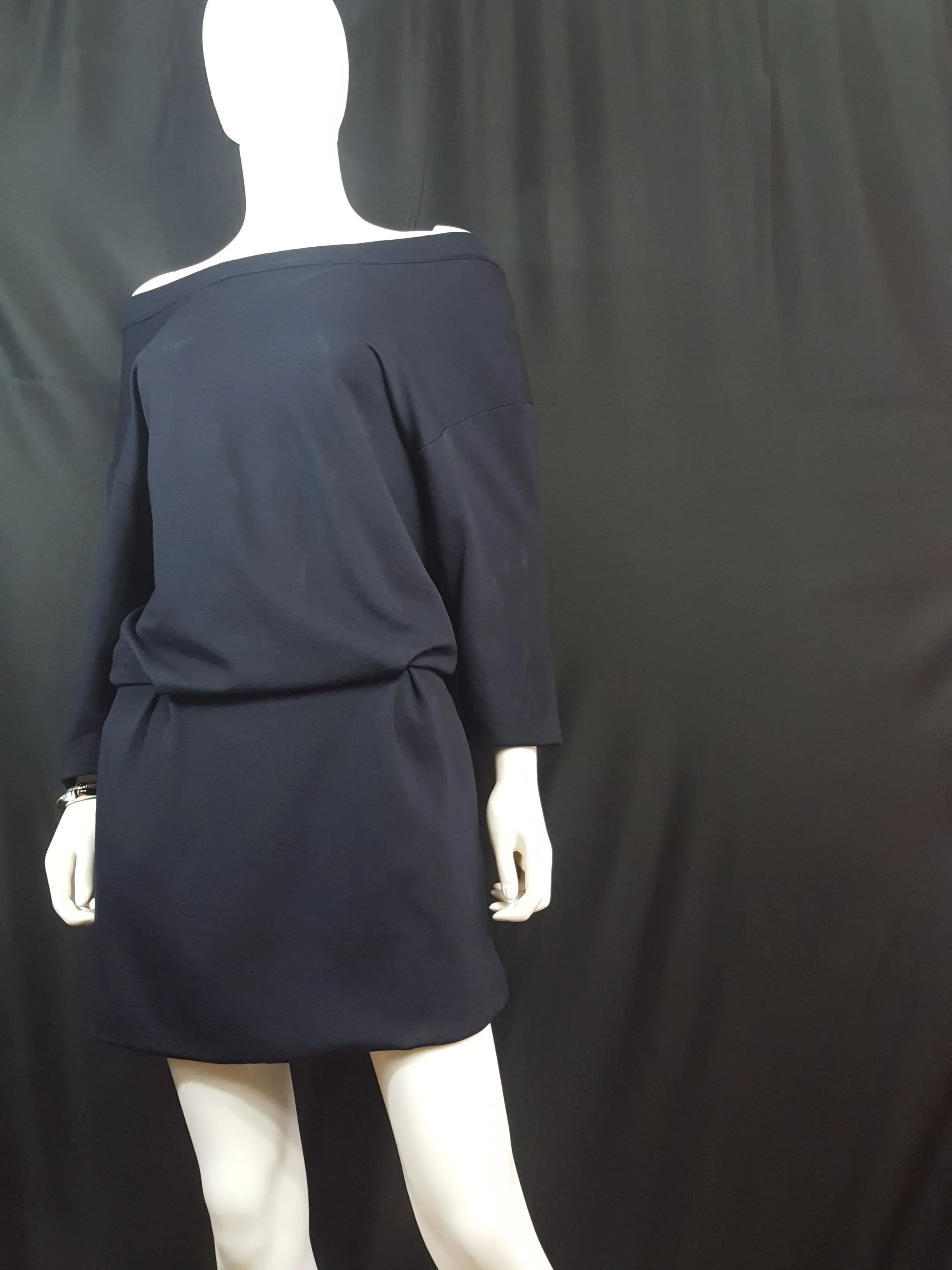 Thakoon  Off the Shoulder Knit Casual Dress Navy size 2