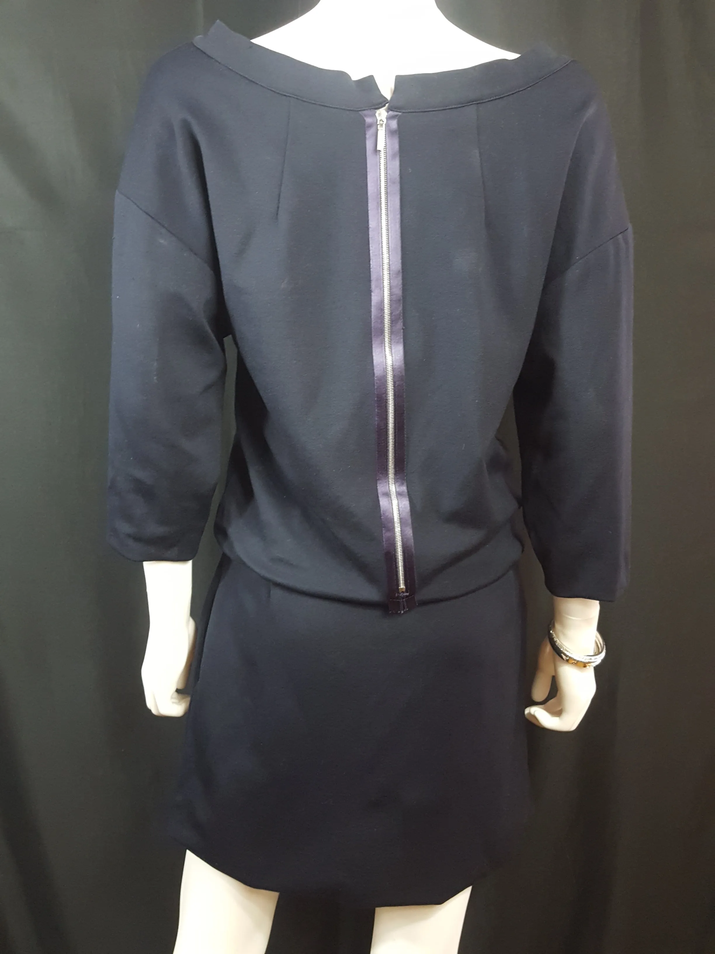 Thakoon  Off the Shoulder Knit Casual Dress Navy size 2