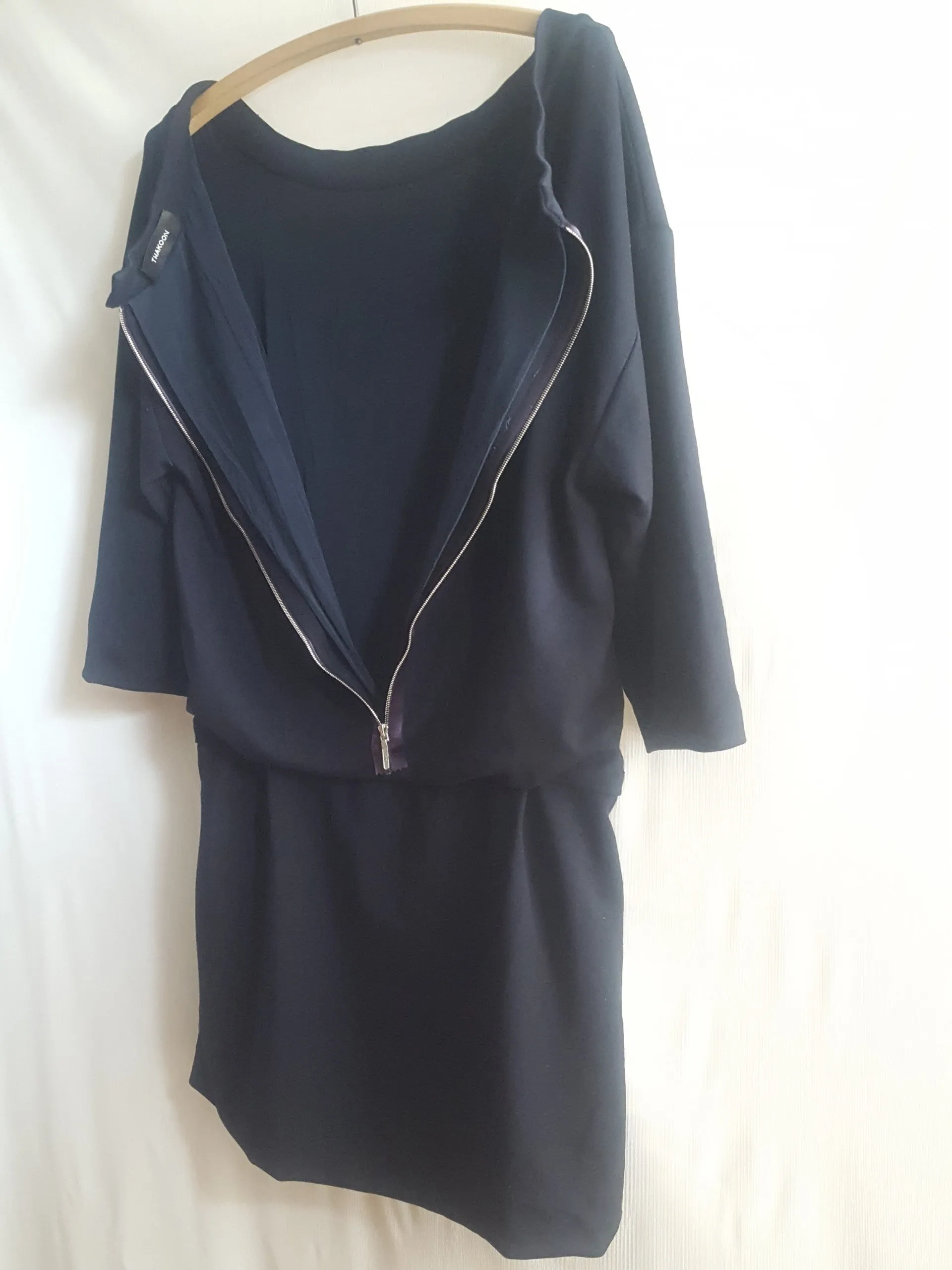 Thakoon  Off the Shoulder Knit Casual Dress Navy size 2