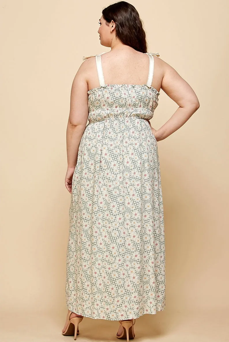 The Seraphina Maxi Dress - Sage - PLUS