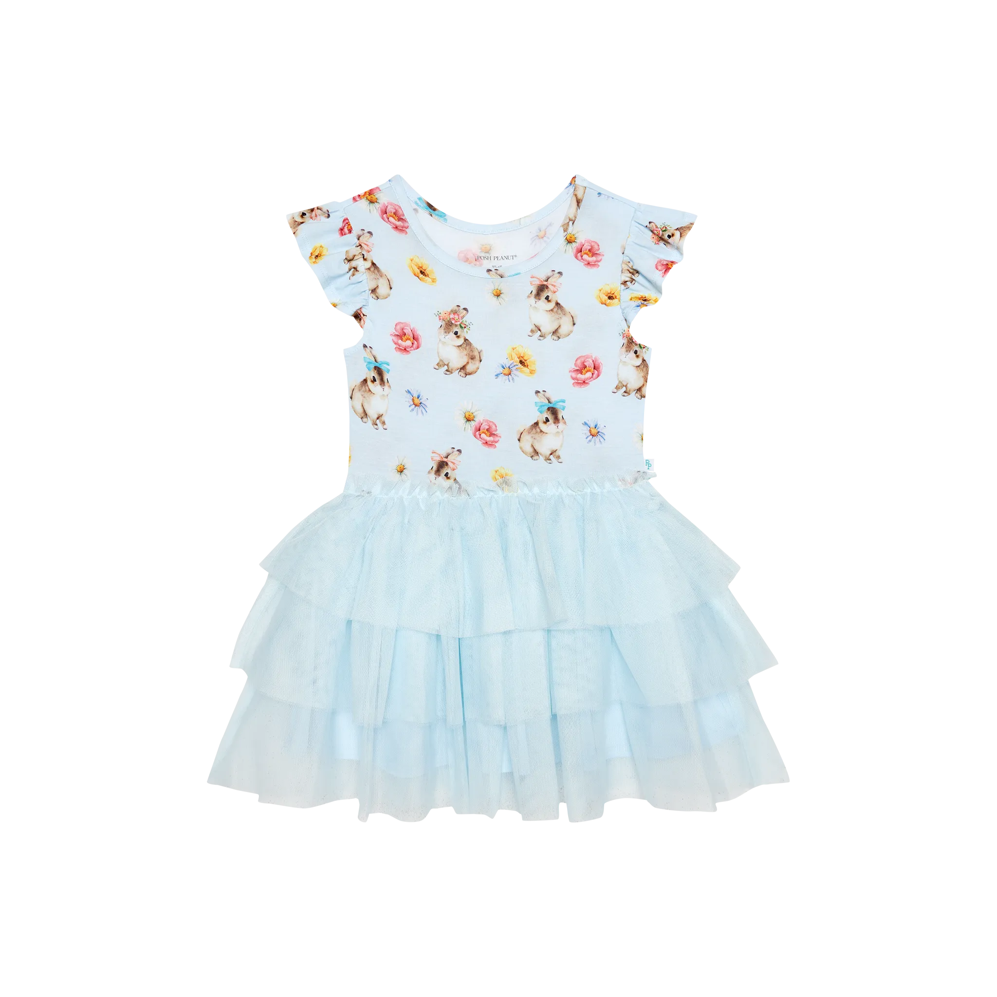 Tinsley Jane - Ruffled Cap Sleeve Tulle Dress Posh Peanut