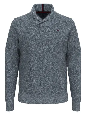 Tommy Hilfiger Men's Duvall Shawl Pullover Sweater Denim Heather 78J3526 460