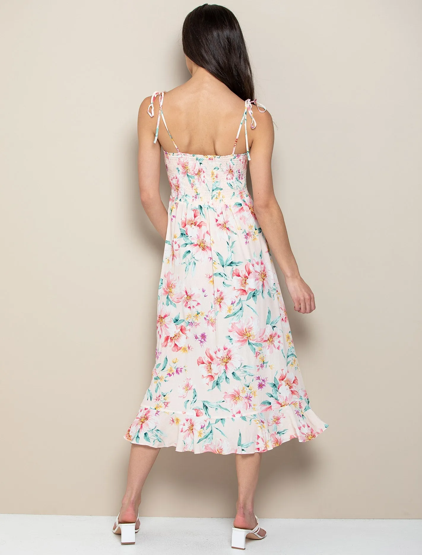 Tracey Shirred Midi Dress