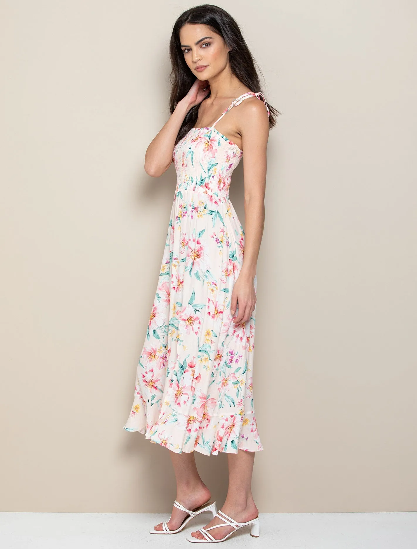Tracey Shirred Midi Dress