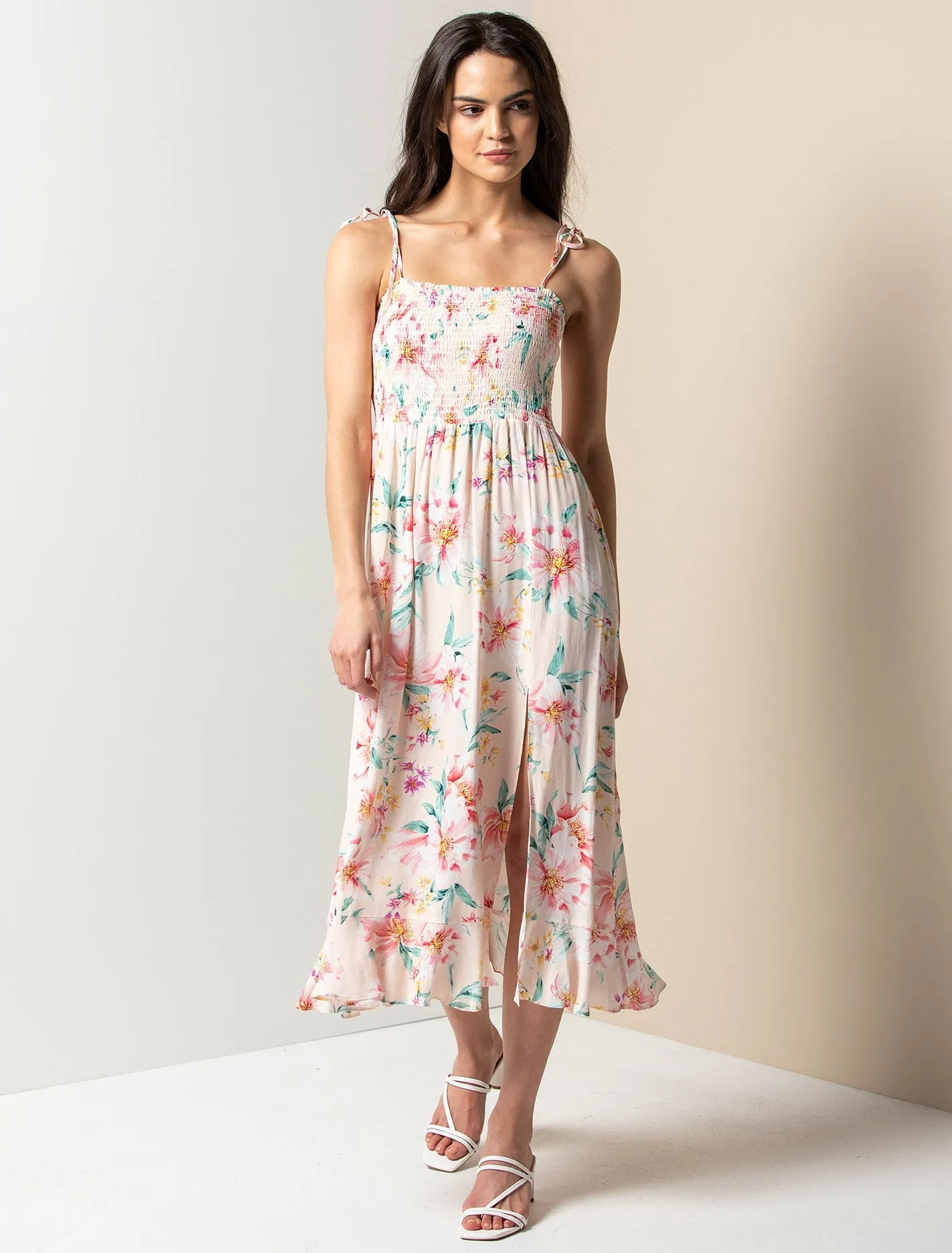 Tracey Shirred Midi Dress