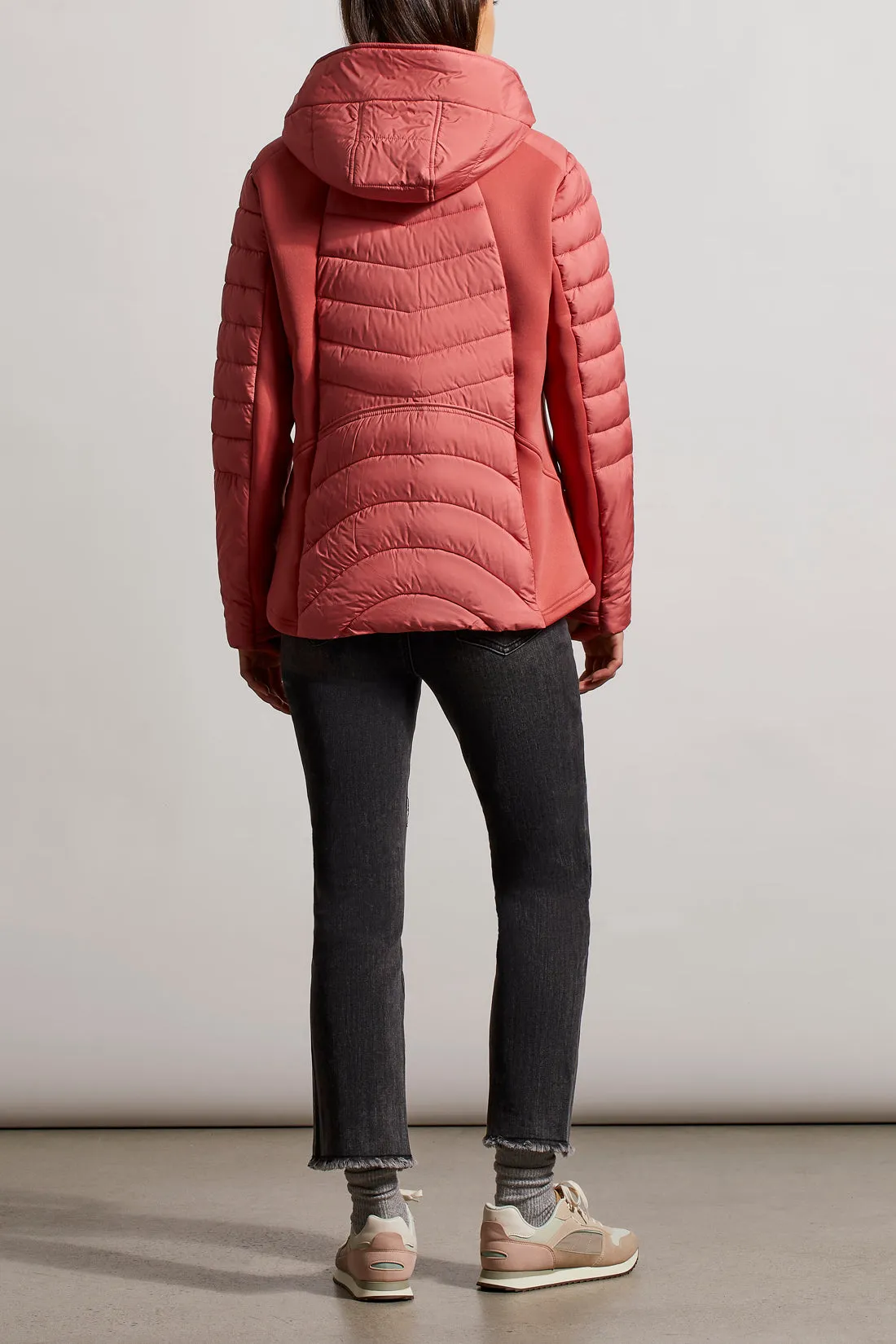 Tribal  Fall/Winter 2023-1454O/3789- Removable Hood Puffer Jacket-Chili Red