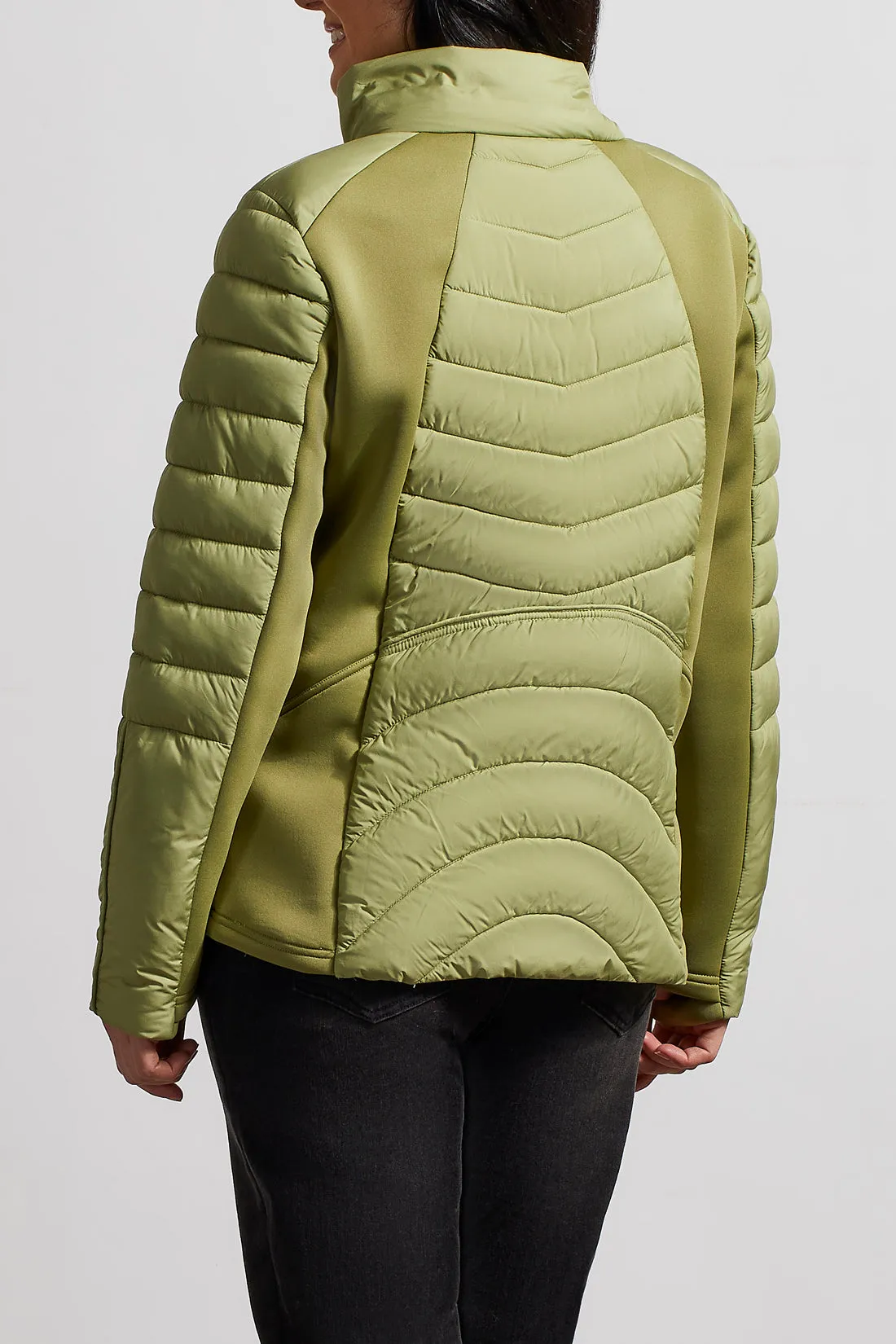 Tribal  Fall/Winter 2023-1454O/3789- Removable Hood Puffer Jacket-Mosstone