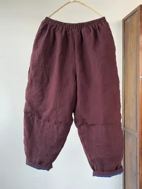 Women Solid Linen Harem Pants