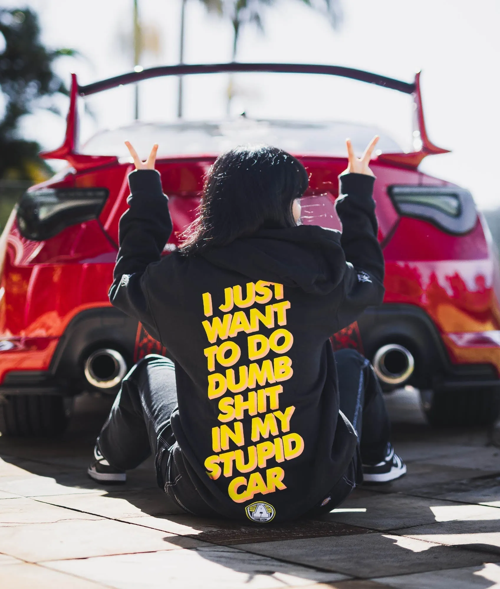 Womens Stupid Car Hoodie